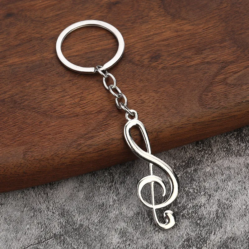 Treble Clef Musical Note Keychain Zinc Alloy Polished Music Symbol Key Ring For Music Lovers Music Teacher Gift Music Theme
