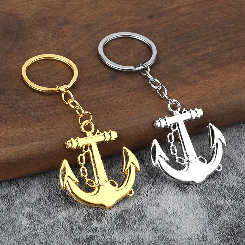 Retro Anchor Keychain Zinc Alloy Metal Nautical Marine Style Key Ring Pendant For Car Keys Bag Decoration Gift