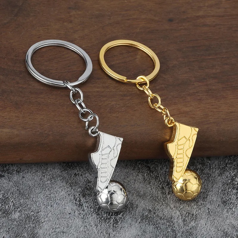Porte-Clés De Football En Alliage De Zinc Pendentif Rotatif Ballon Et Chaussure Souvenir De Sport Cadeau Mode Moderne