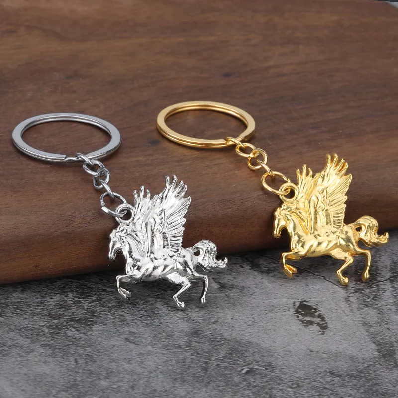 Pégase Cheval Volant Porte-Clés En Alliage De Zinc Mythologique Animal Pendentif Pour Cadeau Décoration Sac