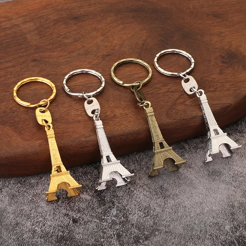 Eiffel Tower Keychain Metal Alloy Paris France Souvenir Vintage Retro Pendant Bag Charm Travel Gift For Women Men