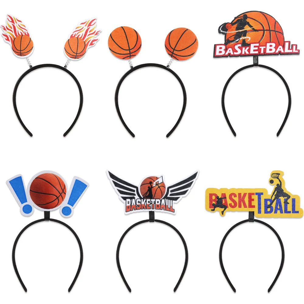 Basketball Headband Plastic Felt Sports Theme Dunk Silhouette Fan Cheering Game Day Party Novelty Funny Hair Hoop
