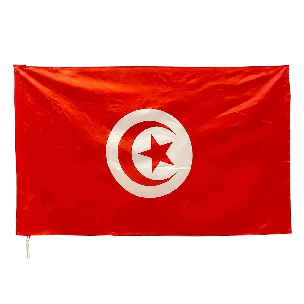 Tunisia National Flag Polyester Fabric Vivid Color Large Banner Outdoor Indoor Decoration World Cup Sports Events Fans