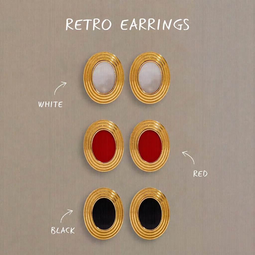 Retro Oval Mother Of Artificial Pearl Stud Earrings For Women Vintage Elegant Stainless Steel Hypoallergenic Jewelry Gift