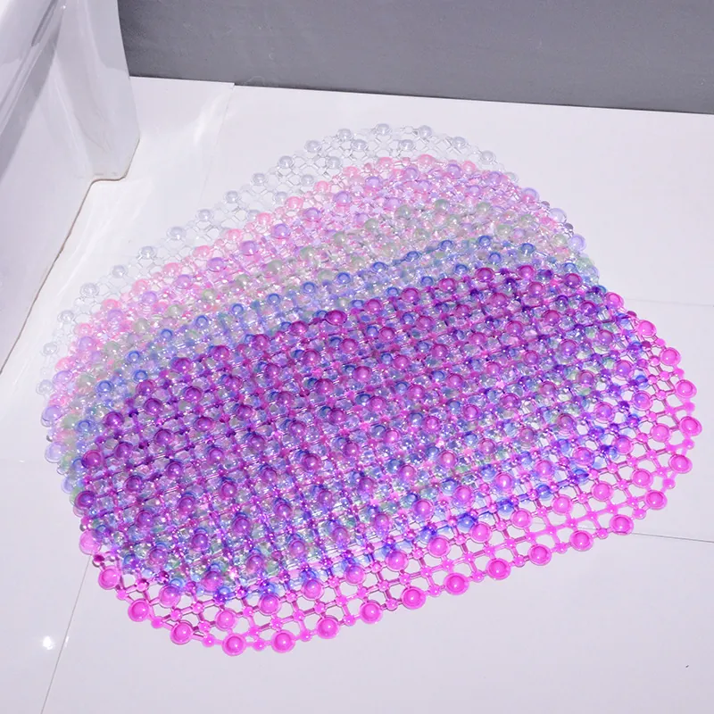 Tapis de Bain en PVC Antidérapant Avec Ventouses Ovale Trous de Drainage Tapis de Douche Antidérapant pour Salle de Bain Baignoire Sol