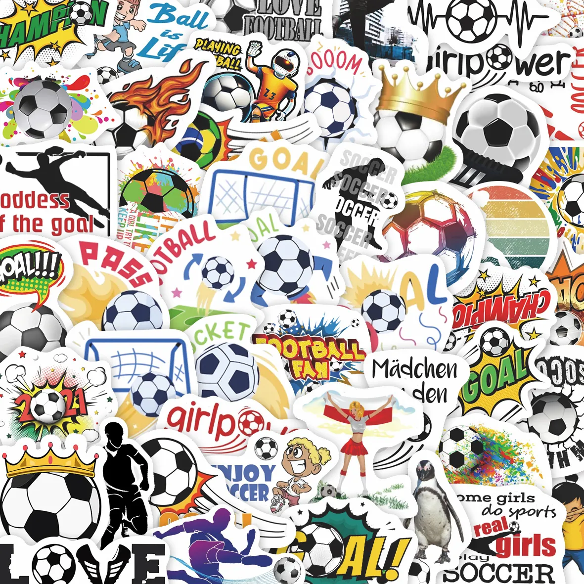 Autocollants De Football Imperméables PVC Style Américain Décalcomanies Pour Ordinateur Portable Valise Bouteille Eau Dessin Animé Enfants Fans