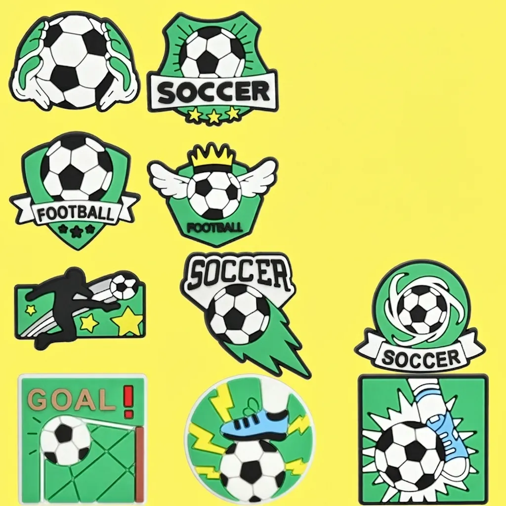 World Cup Football Sports Pvc Soft Adhesive Patch Flat Decorative Brooch Promotional Pen Diy Accessory Parts