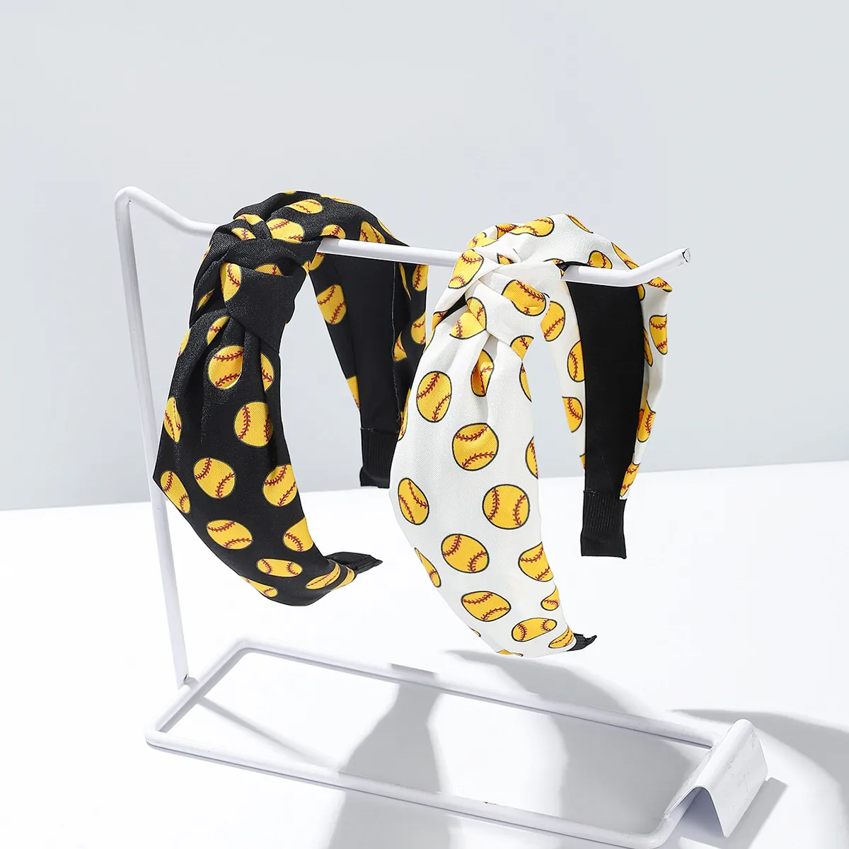 Serre-tête Noué Sportif pour Femmes Motif Baseball Softball Tennis Bandeau en Tissu Imprimé pour Sports Quotidiens Accessoires Cheveux