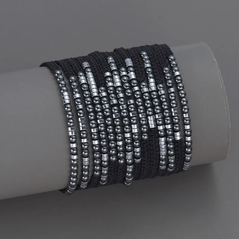 Morse Code Bracelet Women Men Handmade Woven Stainless Steel Beads Zodiac Constellation Jewelry Gift Adjustable String