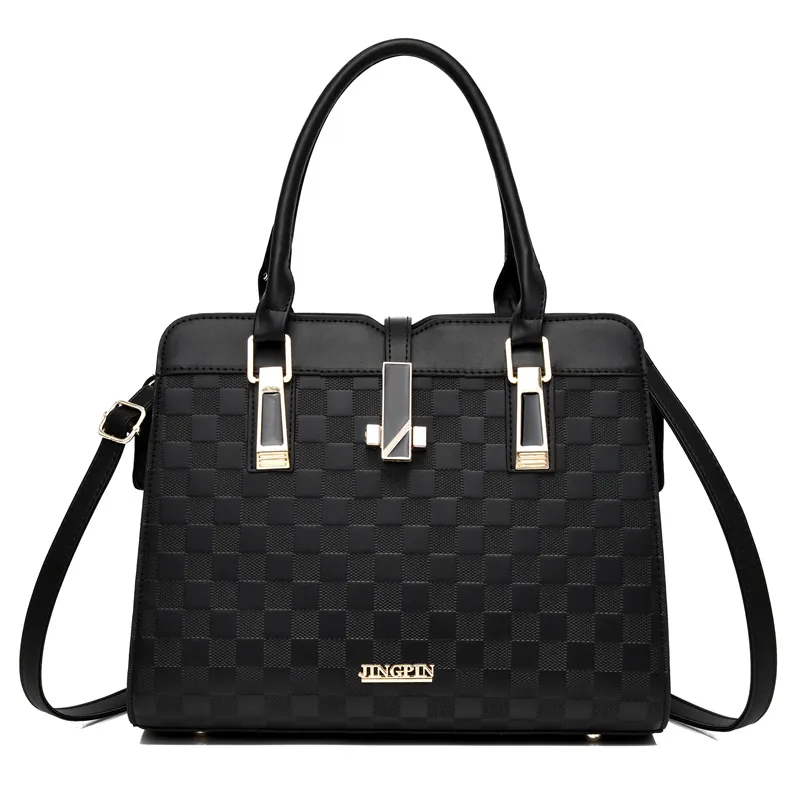 Borsa A Mano Da Donna Pelle PU Goffrata A Scacchi Grande Capacità Borsa A Tracolla Con Tracolla Regolabile