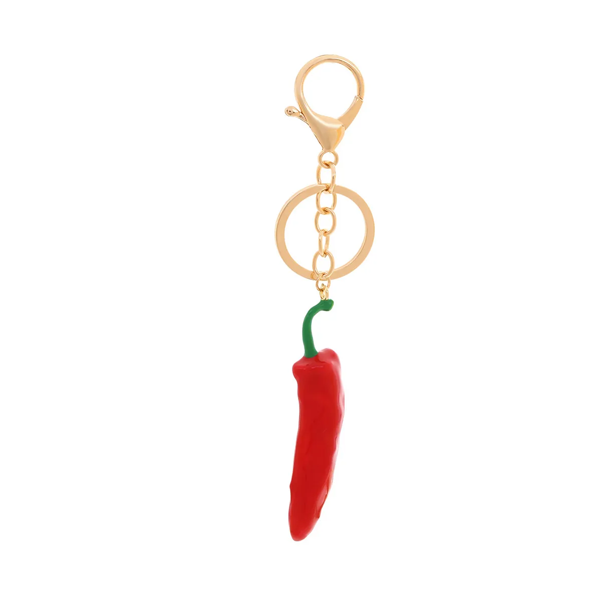 Chili Pepper Keychain Alloy Drip Oil 3D Spicy Vegetable Bag Pendant Decoration Creative Accessory For Women Men