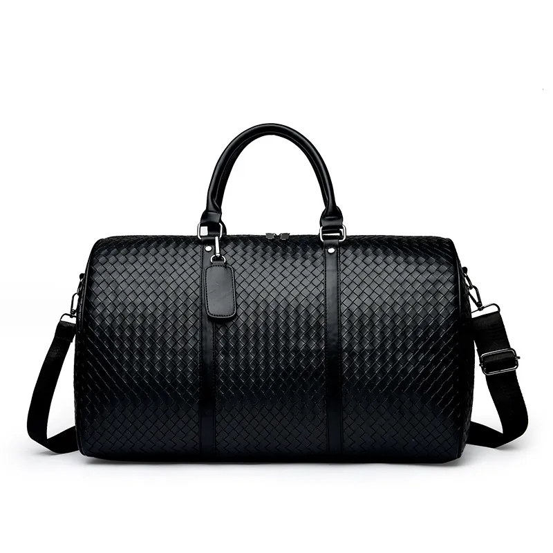 Reisetasche Aus Geflochtenem PU-Leder Mit Großer Kapazität Und Verstellbarem Schultergurt Für Business Fitness Wochenende