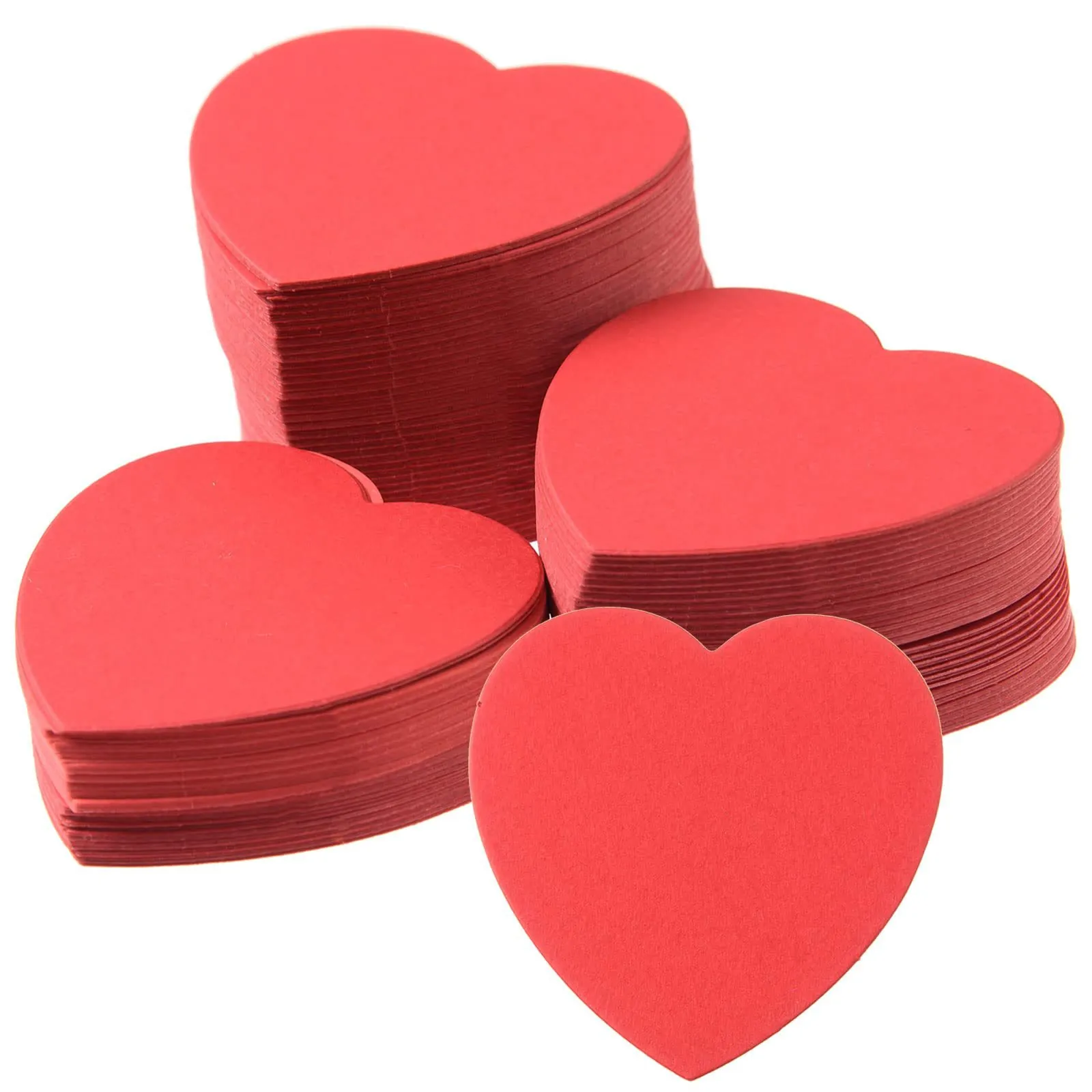 Red Heart Shaped Cardstock Paper Cutouts For Valentines Day Wedding Party Romantic Gift Decoration DIY Crafts