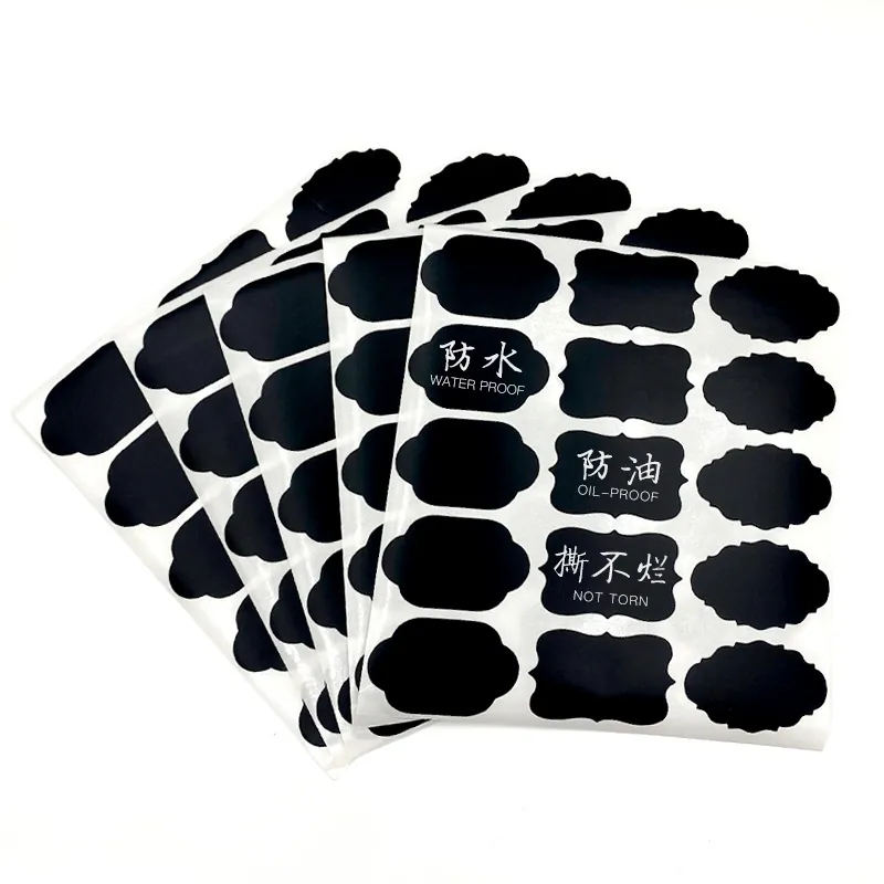 Waterproof Chalkboard Labels PVC Matte Writable Blackboard Stickers For Kitchen Spice Jars Storage Organization Decorative