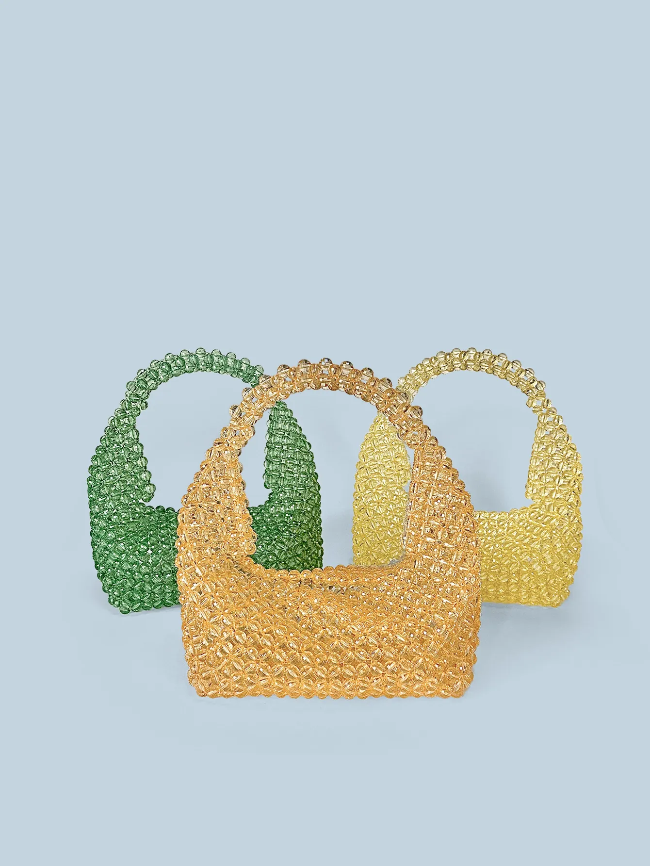 Handmade Beaded Handbag Acrylic Transparent Tote Boston Bag For Women Evening Party Elegant Fashion Accessories