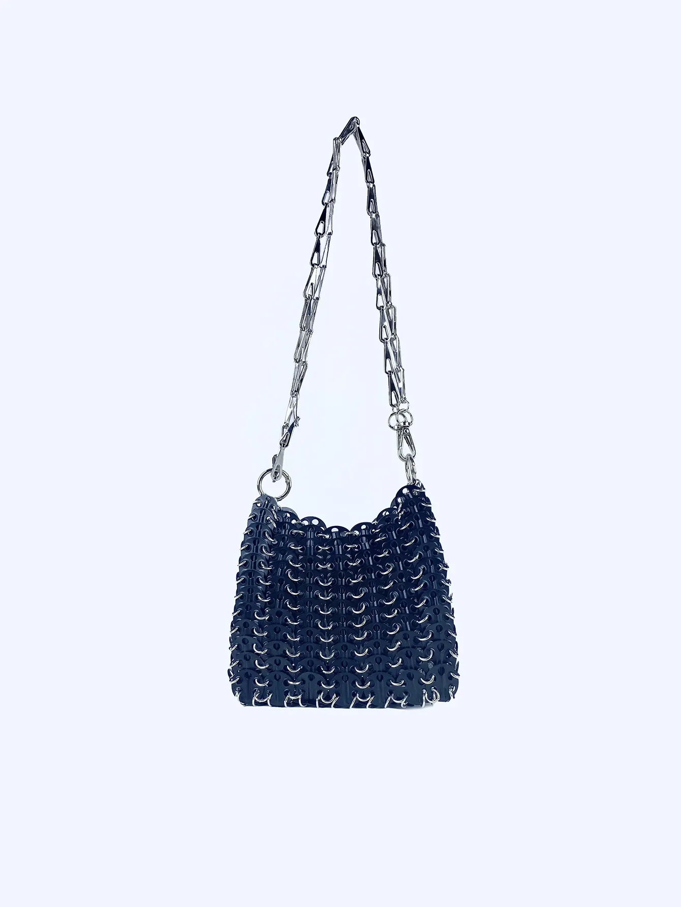 Mini Crossbody Bag Acrylic Sequin Hollow Out Scale Texture Metal Chain Shoulder Phone Bag Y2K Punk Style For Women