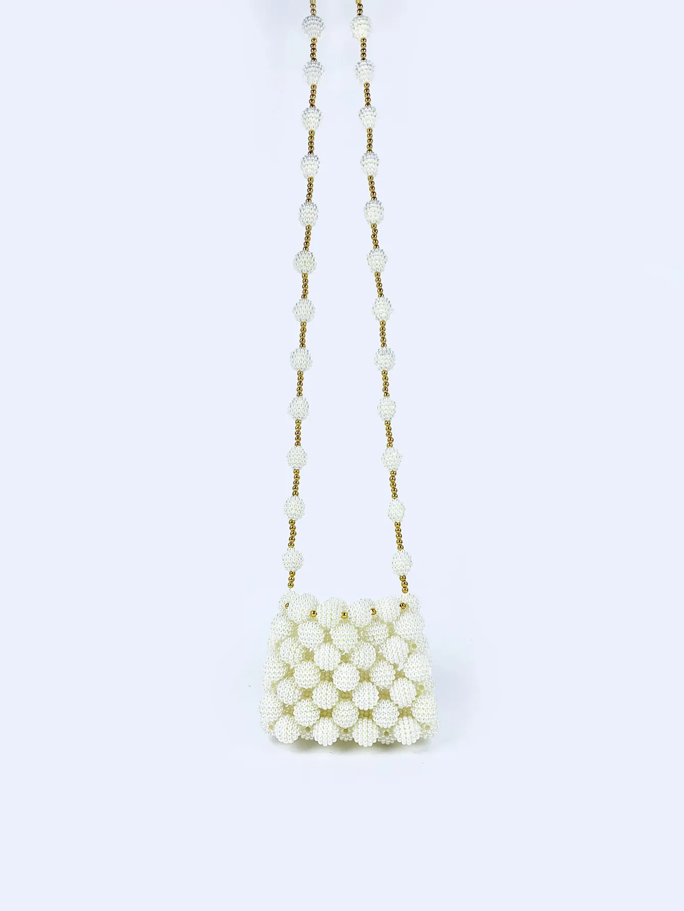 Modieuze Mini Kralen Tas Elegante Acryl Parel Stijl Handgeweven Crossbody Schoudertas Voor Dames Kleine Lippenstift Tasje