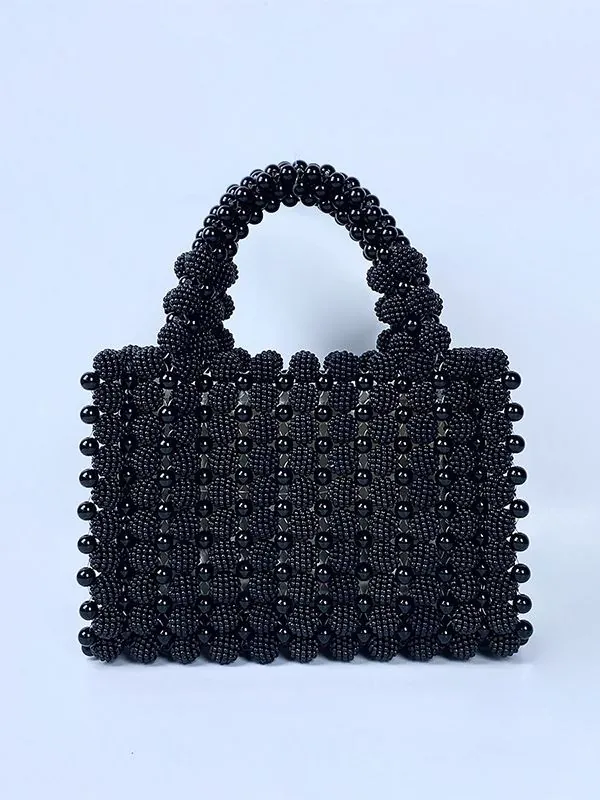 Sac À Main Perlé À La Main Rétro Tissage De Künstliche Perles En Acrylique Sac De Soirée Pour Femmes Style Vintage Élégant Petit Sac