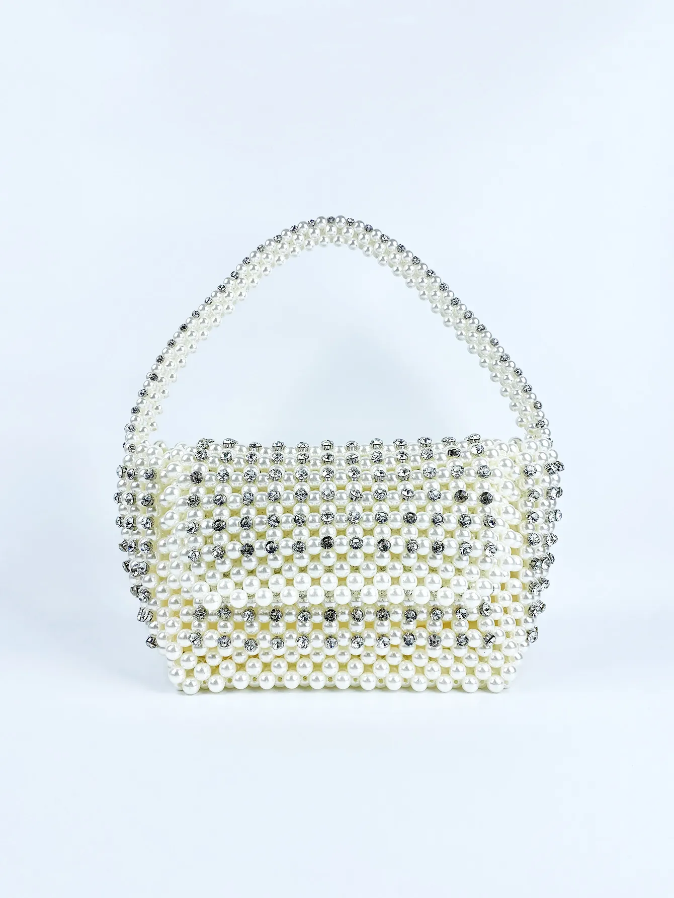 Sac À Main Élégant En Künstliche Perles De Faux Français Sac De Soirée Tissé En Strass Pour Mariage Fête Banquet Mode Femme