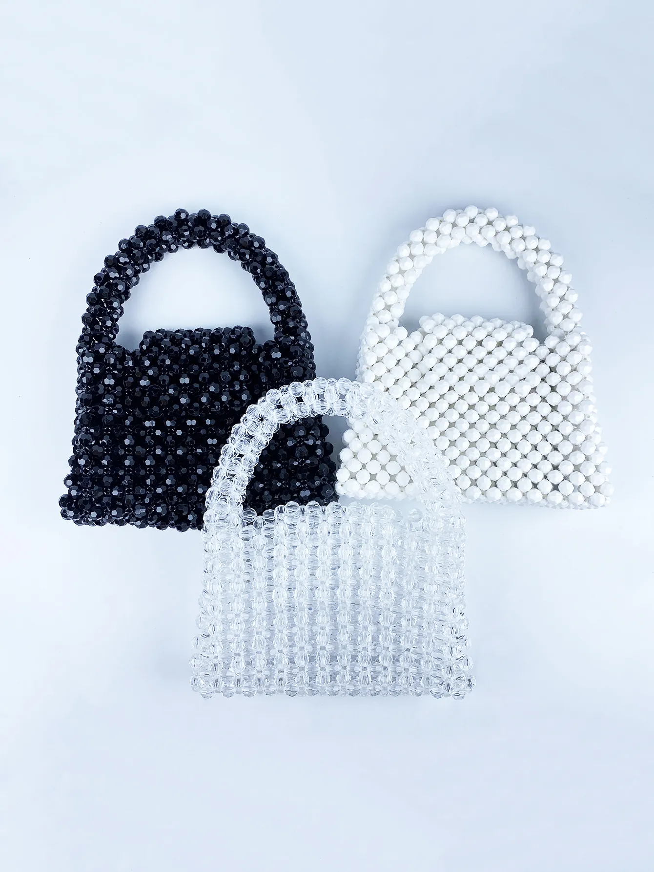 Handmade Beaded Handbag Acrylic Square Tote For Women Party Wedding Banquet Elegant Vintage Simple Modern Evening Bag