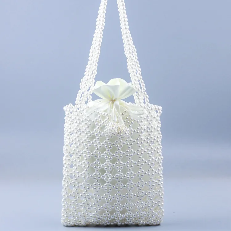 Sac À Main Perlé À La Main Élégant Sac De Soirée Avec Doublure En Satin Pour Mariage Et Fête