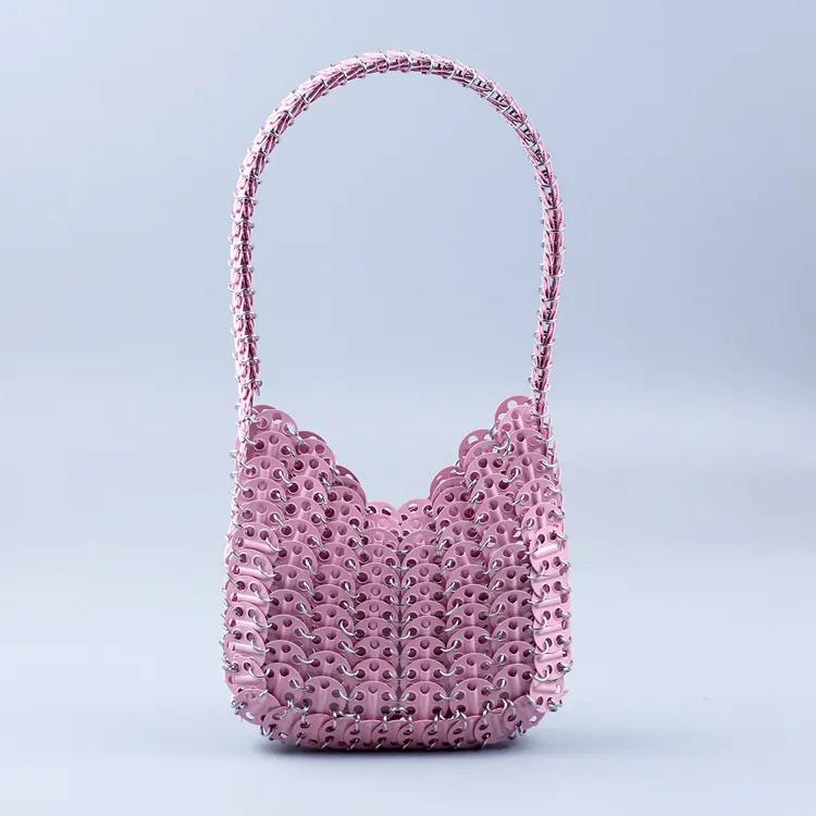 Handgefertigte Handtasche Aus Metallpailletten Mit Schuppen-Gliedern Cyberpunk-Stil Damen Schultertasche Trendige Kleine Tote