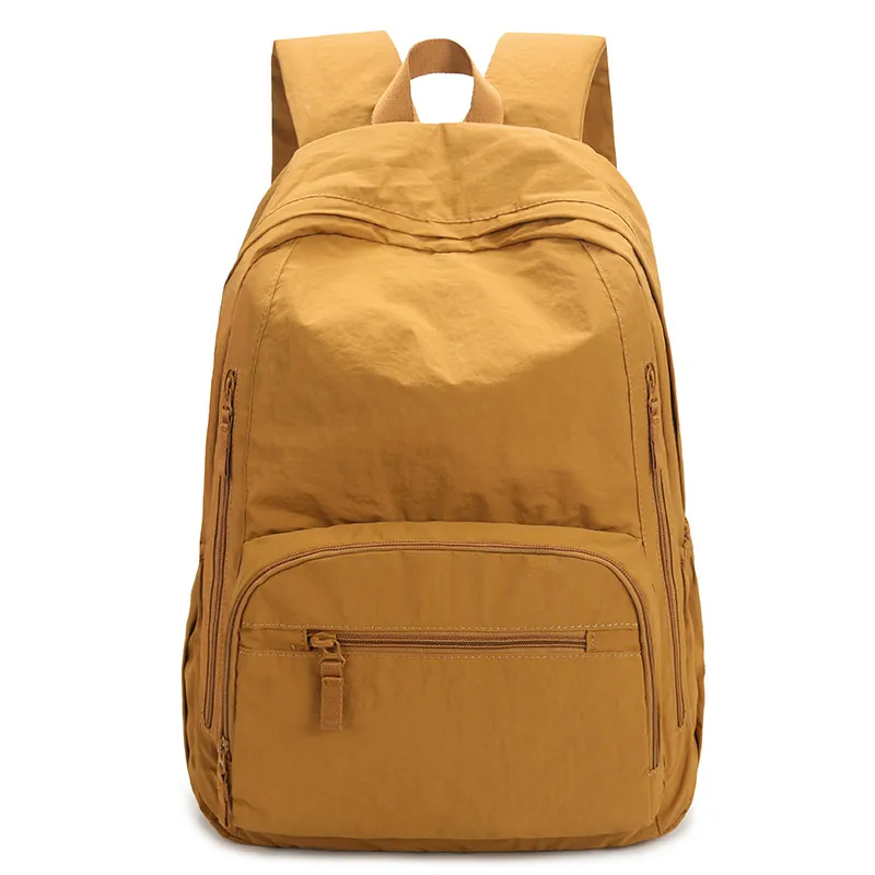 Casual Backpack Lightweight Waterproof Nylon Large Capacity Multi Pockets Simple School Travel Daypack Men Women