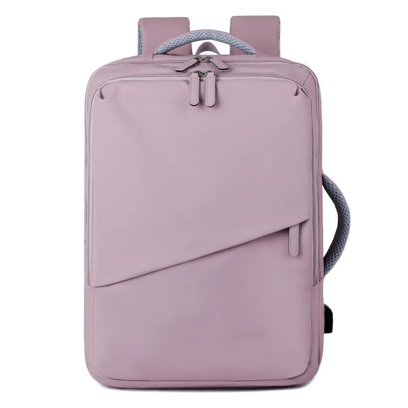 Business Laptop Backpack Waterproof Coated Fabric Large Capacity Travel Bag With USB Charging Port For Men Women