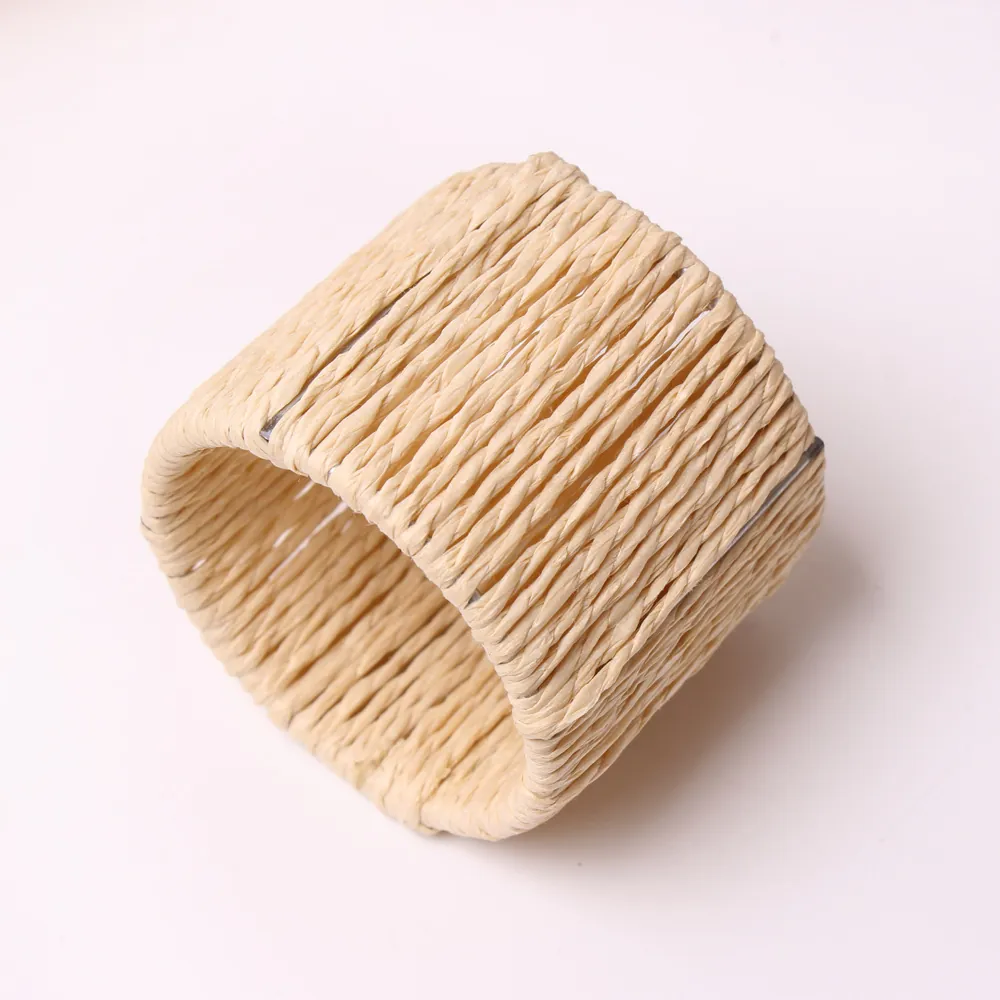 Handmade Woven Straw Napkin Ring Rustic Simple Table Decoration For Hotel Wedding Banquet Party Home Kitchen Accessories