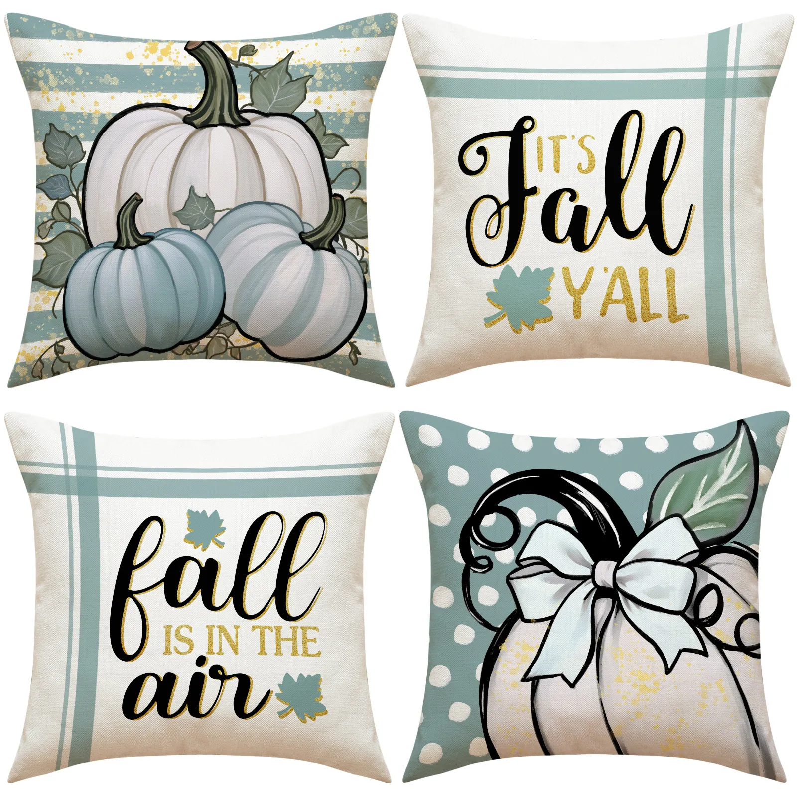 Thanksgiving Autumn Pumpkin Cushion Cover Linen Polyester Decorative Fall Pillowcase For Sofa Living Room Home Decor