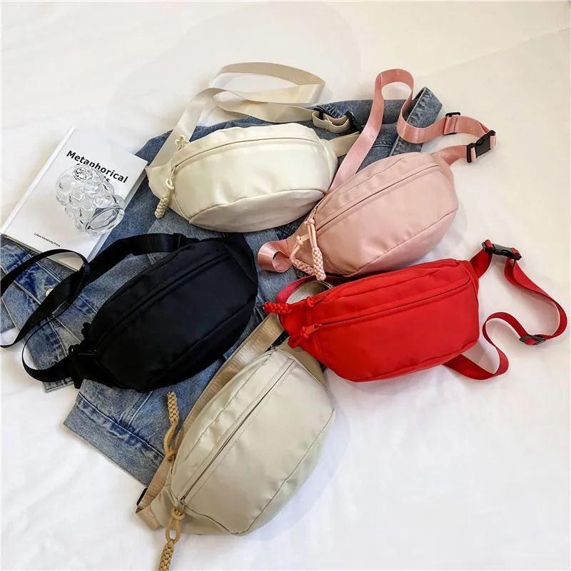 Riñonera De Nailon Bolso De Pecho Crossbody Estilo Japonés Correa Ajustable Minimalista Casual Deporte Al Aire Libre
