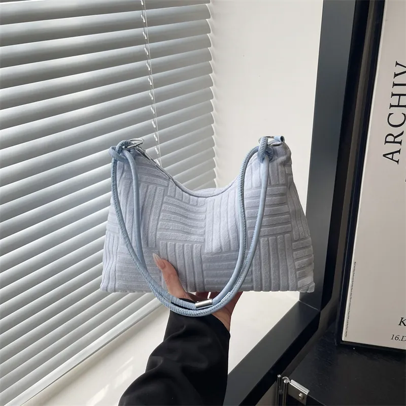Borsa A Spalla Strutturata Da Donna Motivo Geometrico Tessuto Cerniera Borsa A Mano Versatile