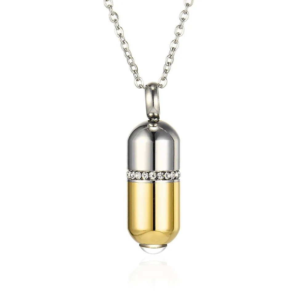 Collar con Colgante de Cápsula de Acero Inoxidable para Parejas Proyección Te Amo en 100 Idiomas Mensaje Oculto Joyería de Regalo