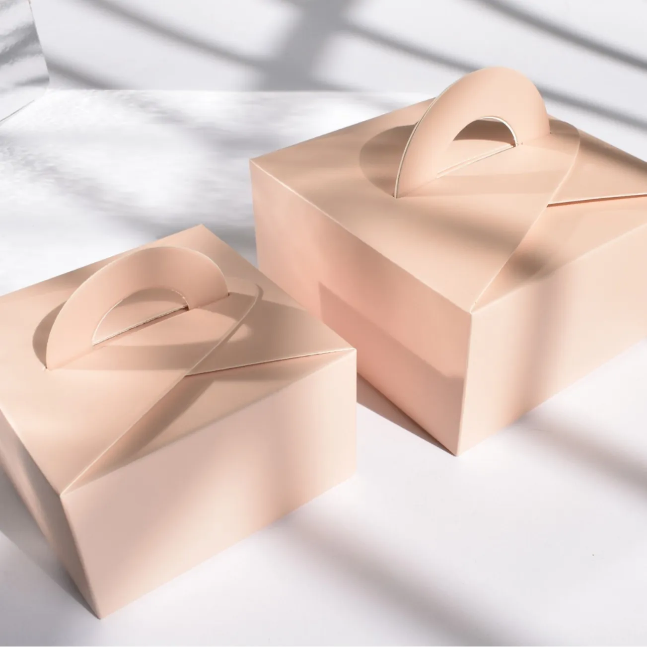 Scatola Regalo Quadrata Portatile In Carta Con Maniglia Imballaggio In Cartone Pieghevole Nastro Per Torte Caramelle Dessert