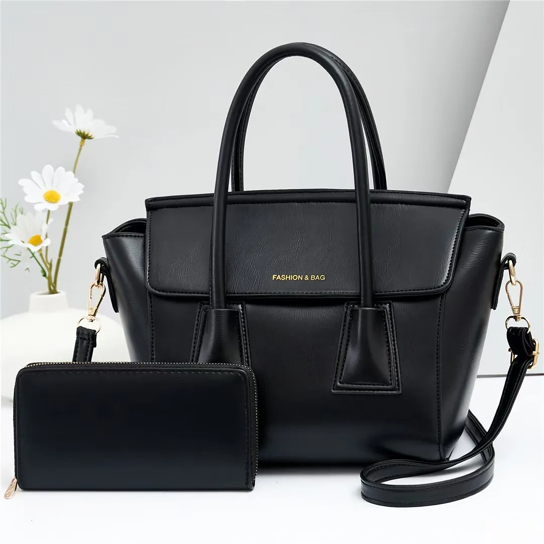 Sac à Main en Cuir PU pour Femmes Et Portefeuille Grande Capacité Sac à Bandoulière Mode Navette Fourre-tout Pour Voyages
