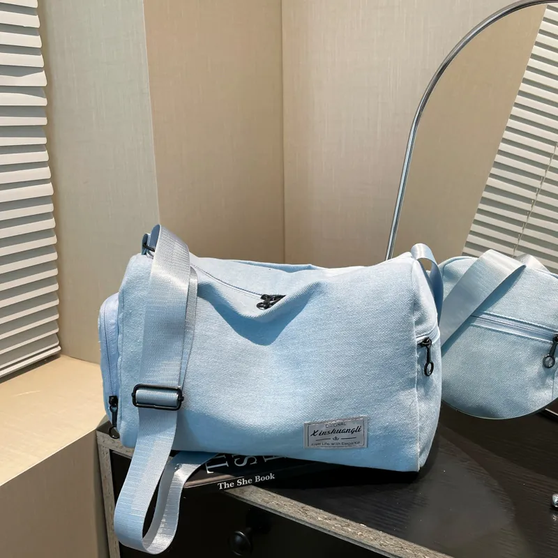 Japanese Style Canvas Crossbody Bag Women Simple Casual Cylinder Shape Shoulder Bag With Adjustable Strap For Daily Travel