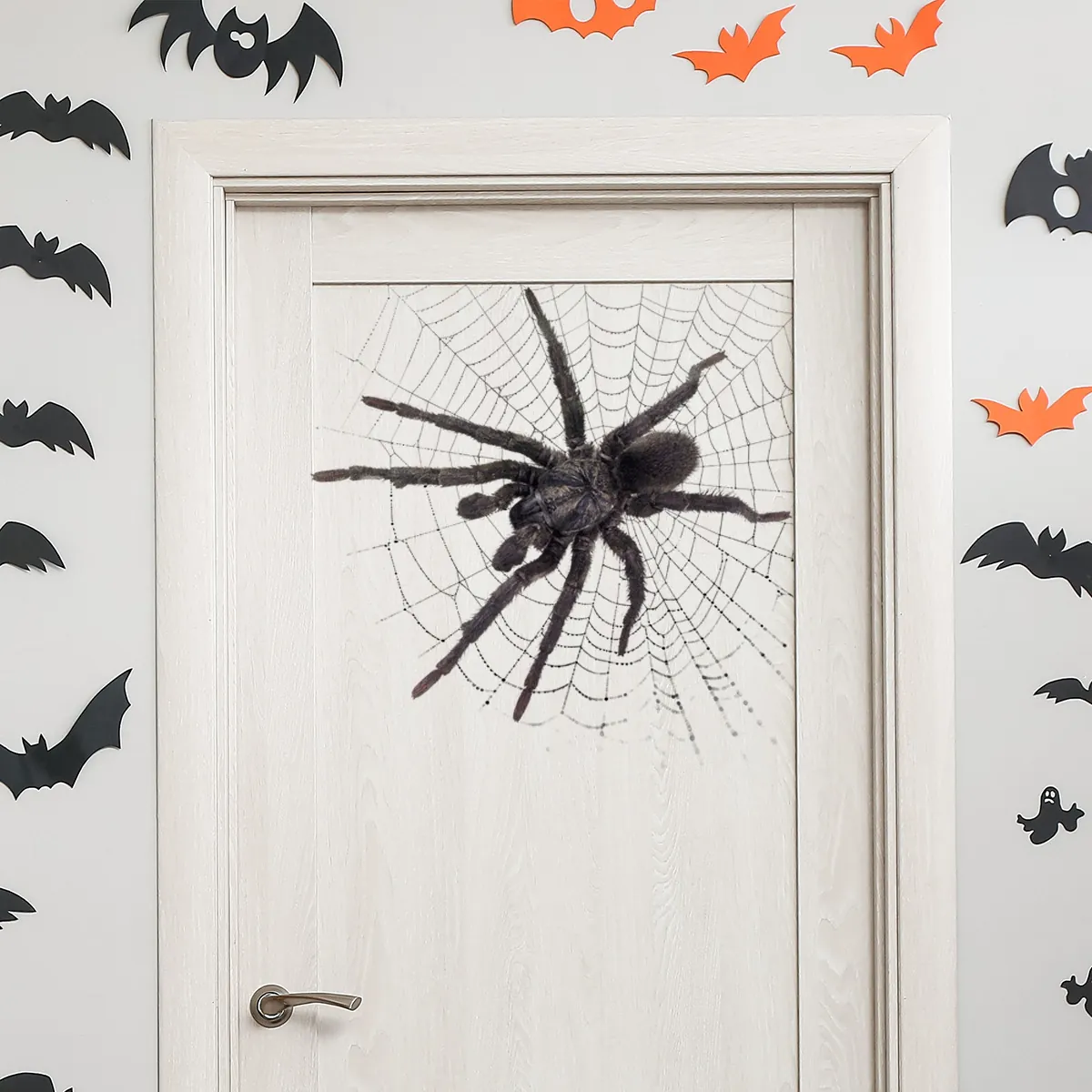 3D Realistic Spider And Web Wall Sticker PVC Self Adhesive Halloween Party Decor Scary Novelty Home Decal