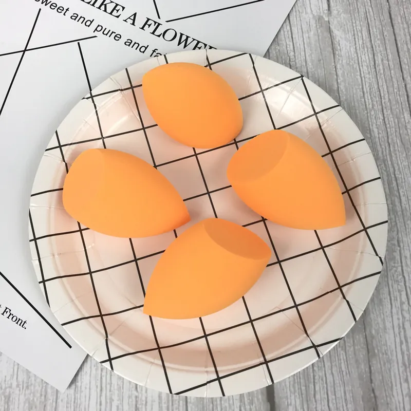 Makeup Sponge Blender Non-Latex Hydrophilic Orange Oblique Cut Waterdrop Shape Wet Dry Use For Foundation Concealer Professional Base Makeup