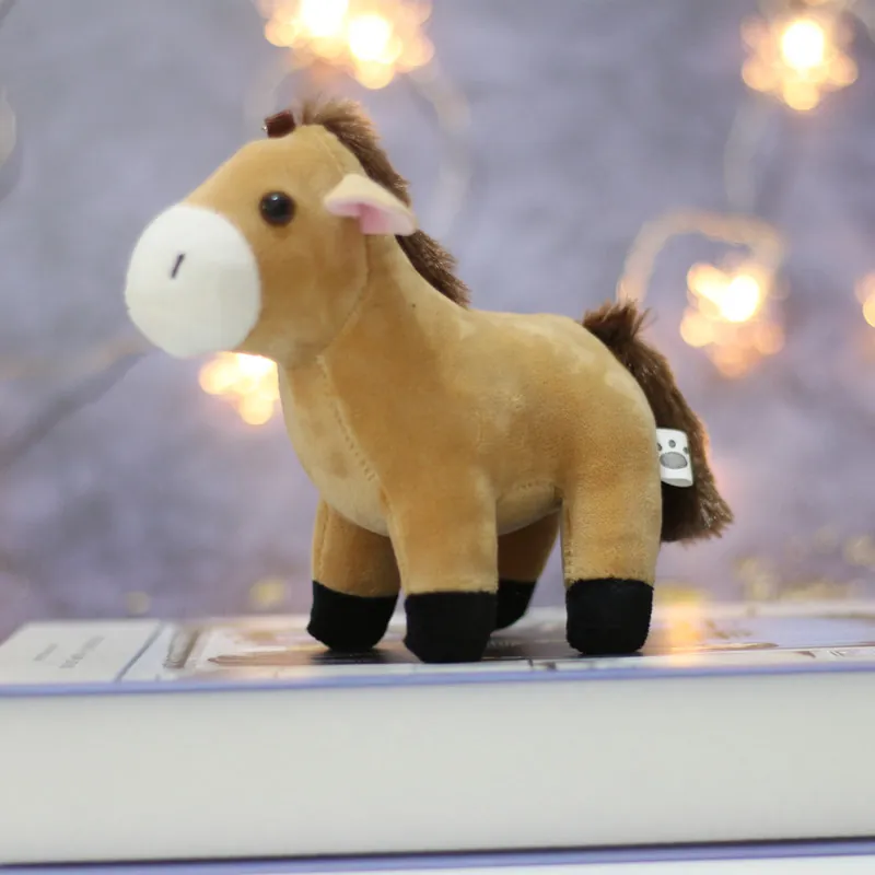 Cartoon Pony Plush Keychain Soft Stuffed Horse Doll Pendant For Backpack Car Keyring Gift For Women Girls