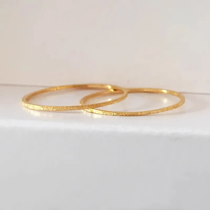 Minimalist Ultra Thin Frosted Titanium Steel Ring Sparkling Sandblasted Stackable Knuckle Jewelry For Women Daily Versatile