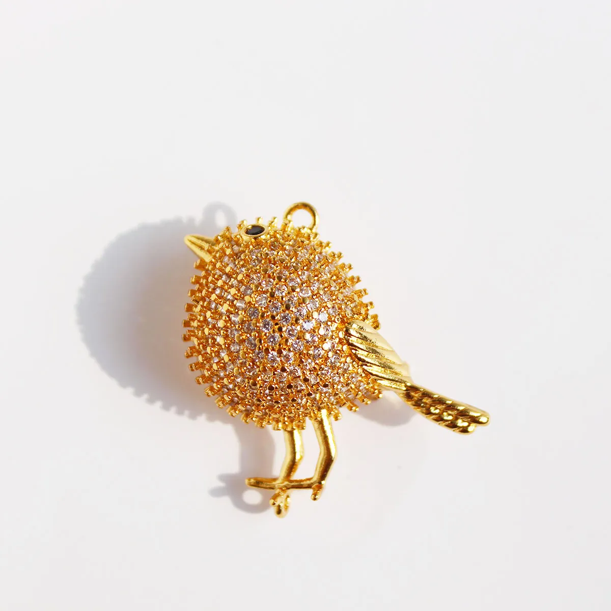 Gold Plated Brass Bird Brooch And Pendant For Women With Cubic Zirconia Sparkling Rhinestones Luxury Jewelry Accessory