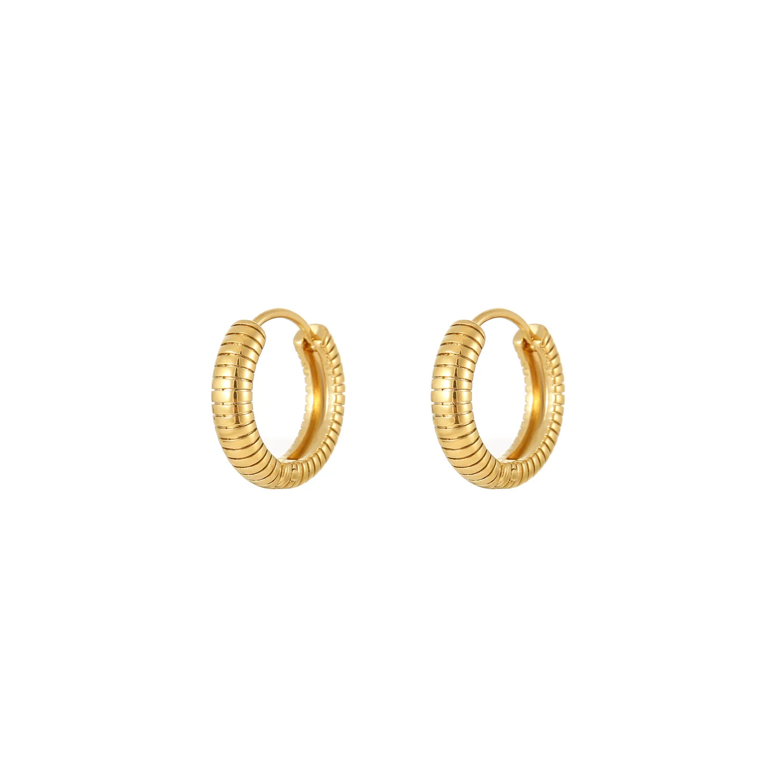 Boucles D'oreilles Créoles En Acier Inoxydable Plaqué Or 18K Style Croissant Bijoux Minimalistes Élégants Pour Femmes