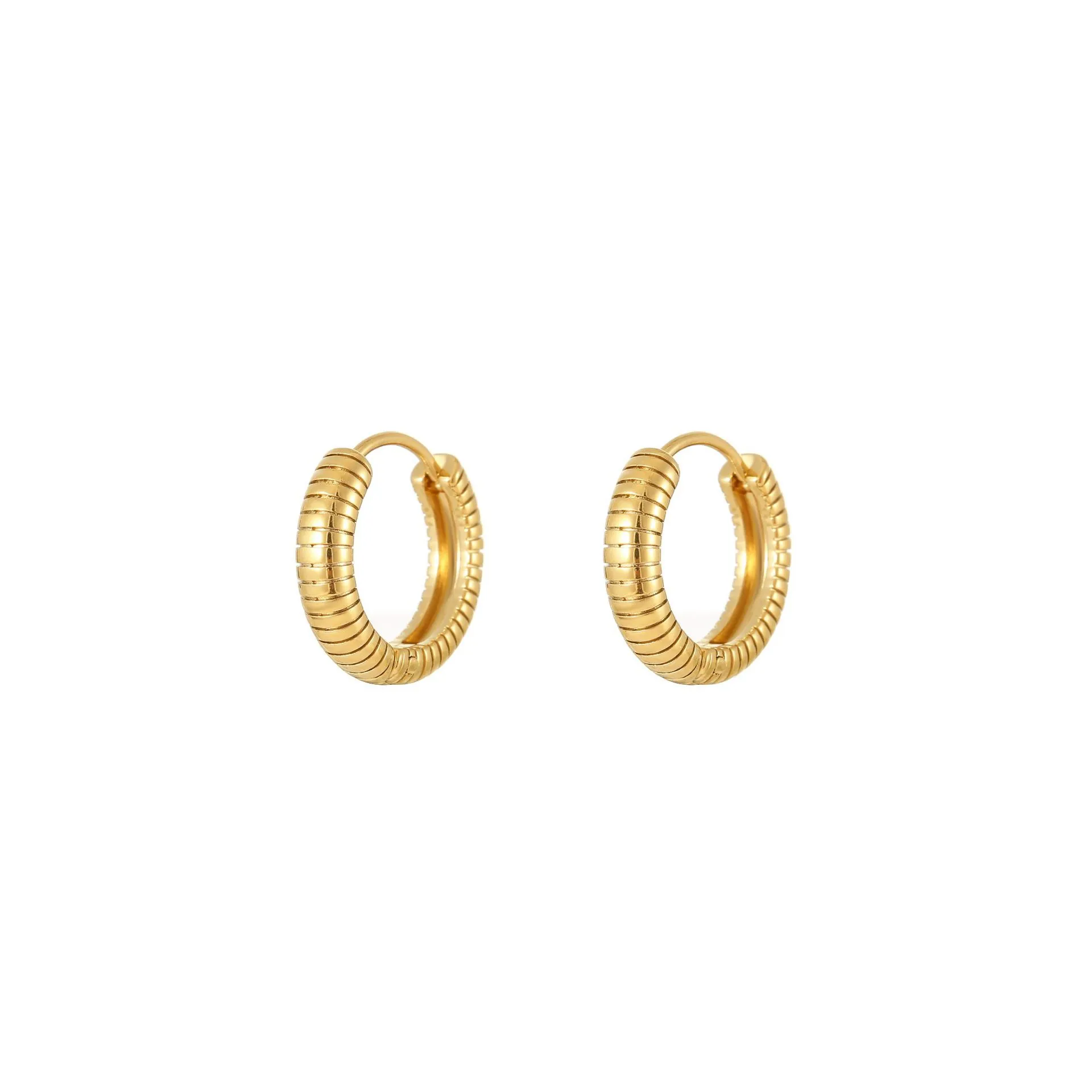 Pendientes De Aro De Acero Inoxidable Chapados En Oro De 18K Estilo Croissant Joyería Minimalista Elegante Para Mujer