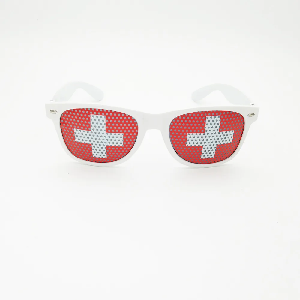 World Cup National Flag Party Sunglasses Perforated Mesh Lens UV400 Protection Plastic Frame Novelty Eyewear For Fans Carnival