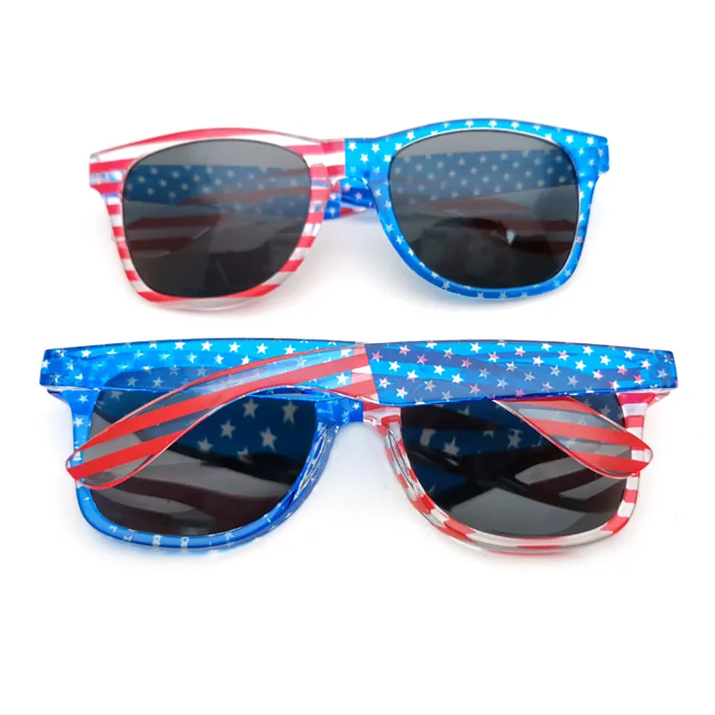American Flag Sunglasses USA Stars And Stripes Square Frame UV400 Protection Party Glasses For Men Women Independence Day