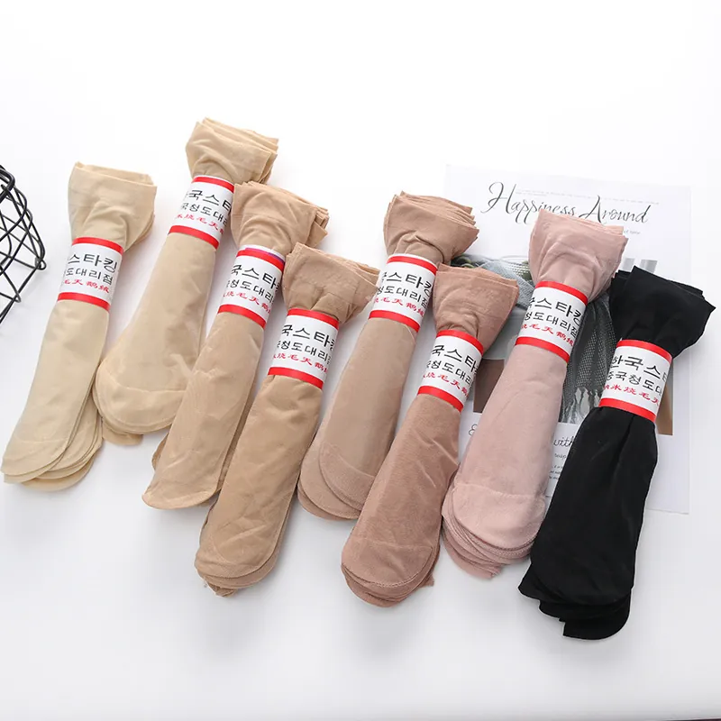 Women Velvet Ankle Socks Ultra Thin Transparent Anti Snagging Summer Breathable Sheer Socks Solid Color Short Socks