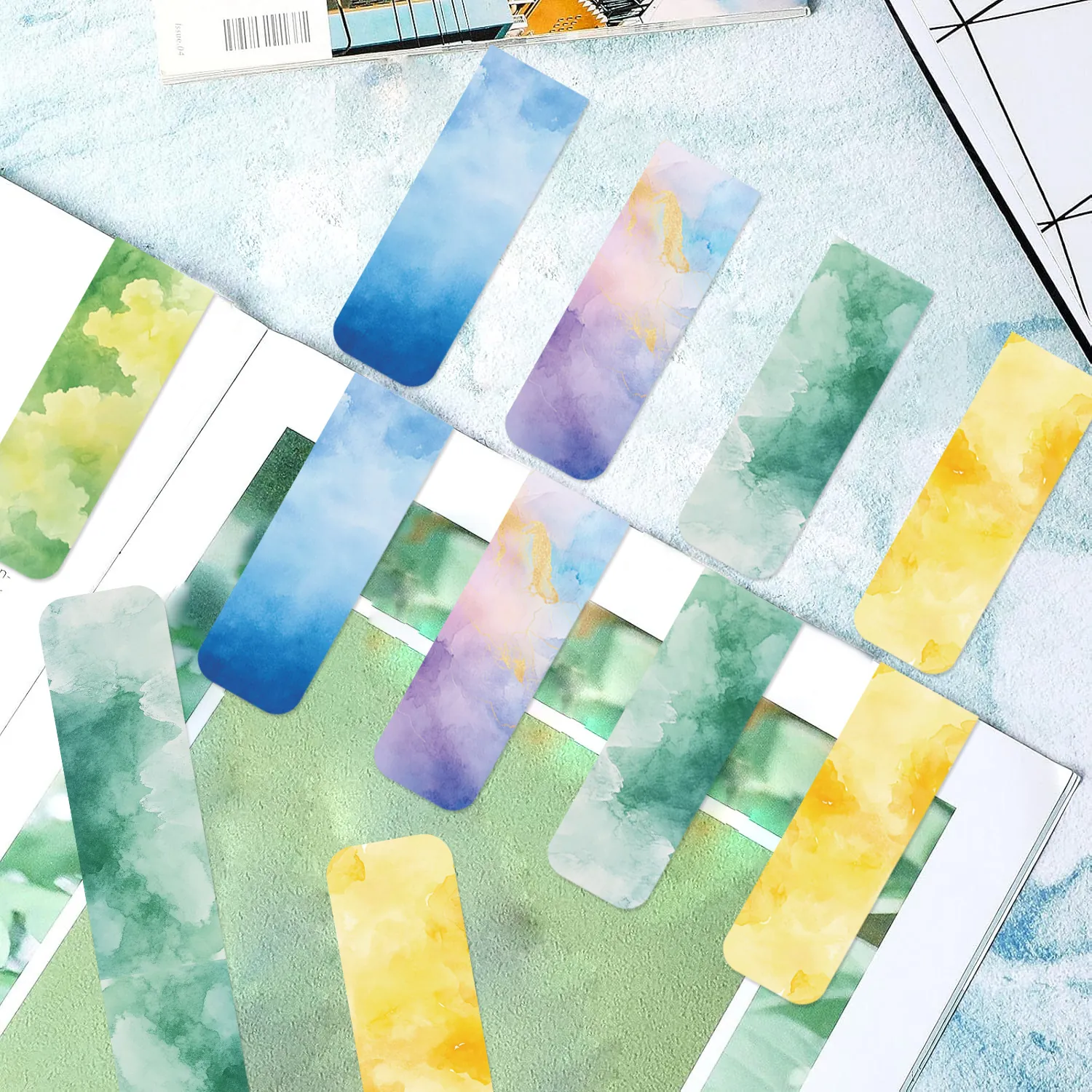 Watercolor Artistic Magnetic Bookmarks Book Page Markers Stationery Office School Supplies For Students And Readers Women Gift
