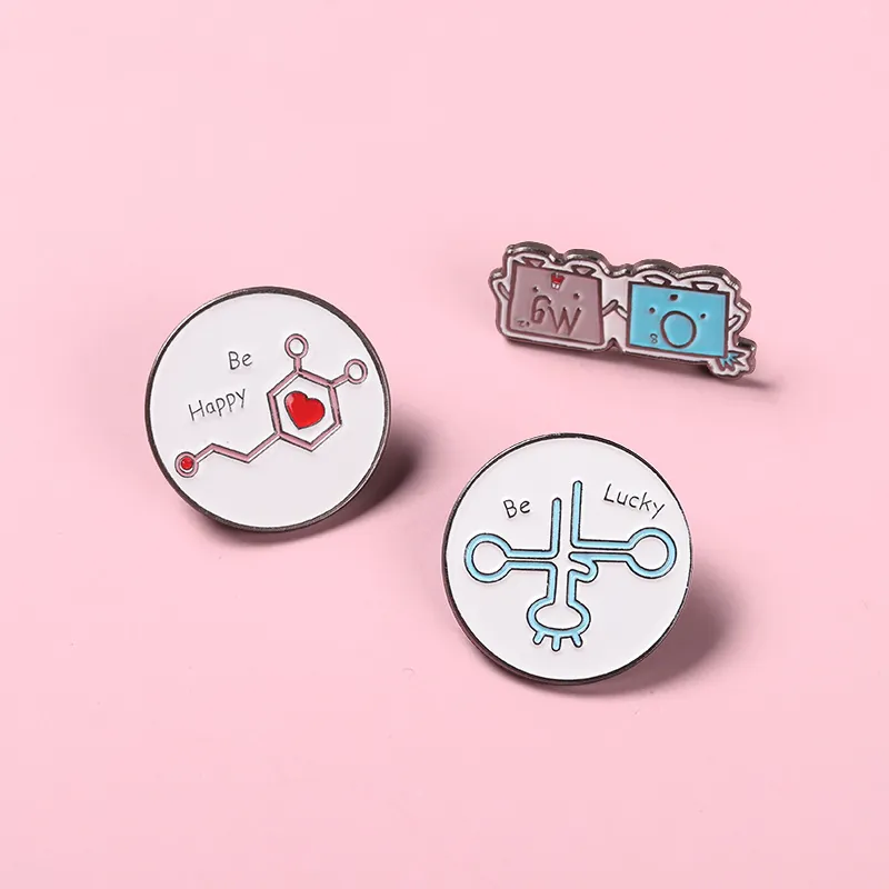 Science Enamel Pin Be Happy Be Lucky Molecular tRNA Structure Chemical Element Mg O Alloy Brooch Badge For Students Gift