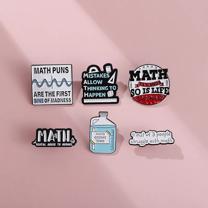 Mathematical Humor Enamel Pin Alloy Brooch Science Quotes Geometry Pattern For Students Teachers Backpack Clothing Accessories