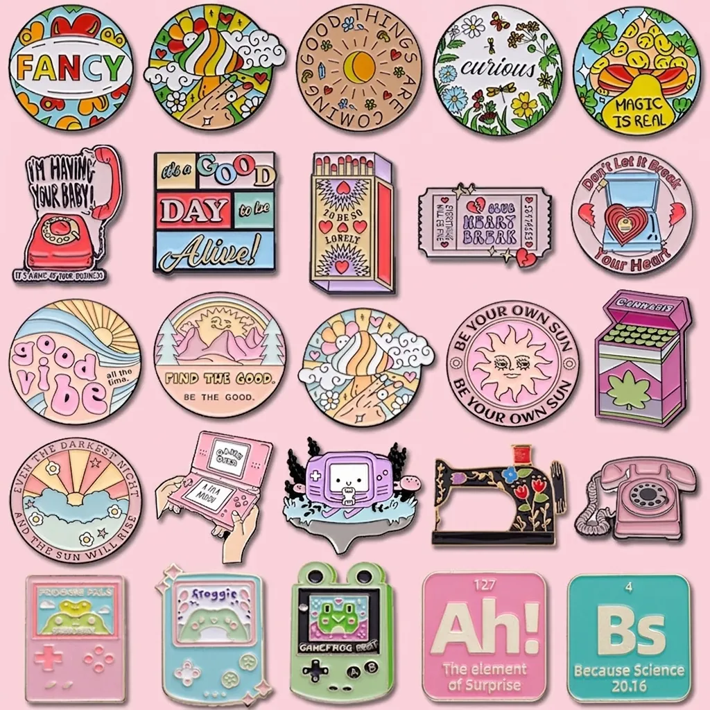 Creative Cartoon Enamel Pins Retro Game Console Sewing Machine Cassette Alloy Brooch Lapel Badges For Backpack Jacket Decor